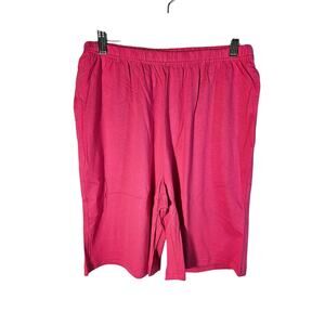 Easy Essentials Womens Sleep Shorts 100% Cotton MD  Bright Pink‎ NEW